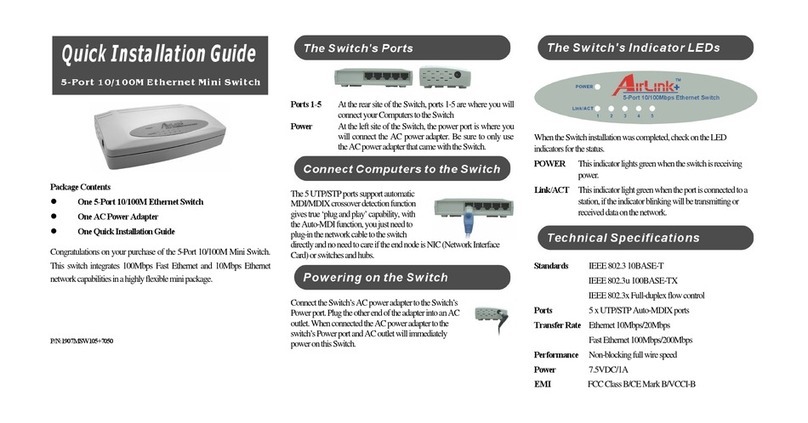 Airlinkplus 5-Port10/100ME Quick installation guide