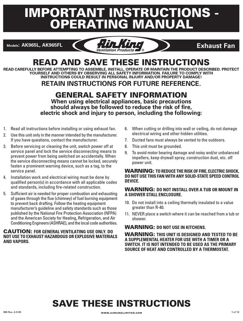 Air King AK965FL User manual