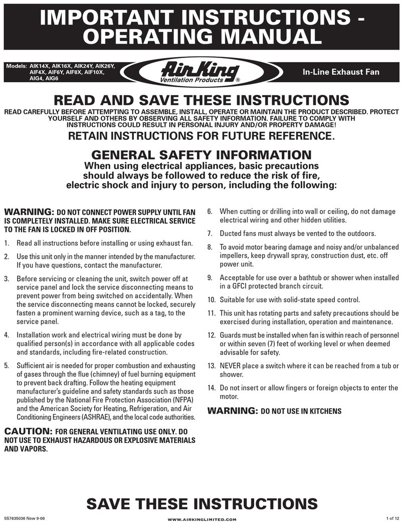 Air King AIF10X operating manual