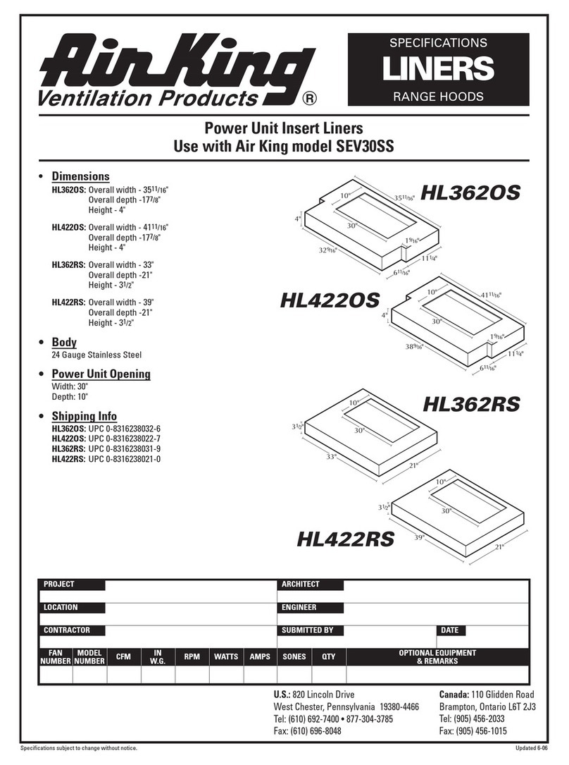 Air King HL362OS Specifications
