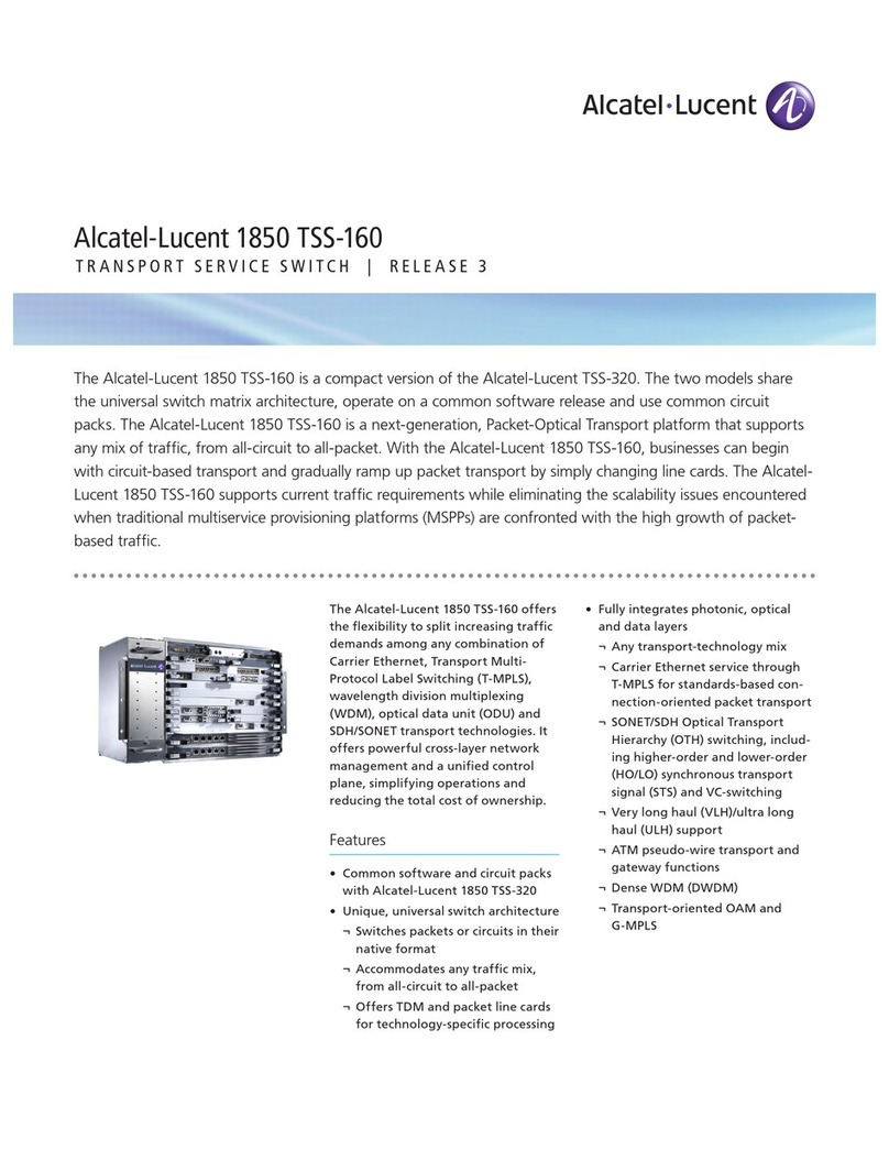 Alcatel-Lucent 1850 TSS-160 Specifications
