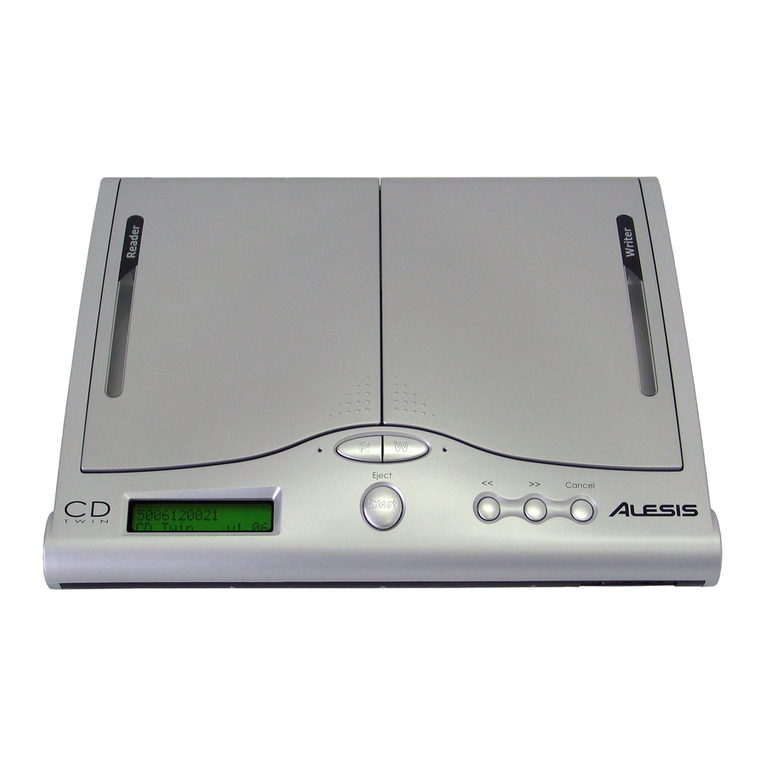 Alesis CD Twin Portable CD Backup and Copy System Quick start owner's manual Alesis CD Twin Portable CD Backup and Copy System Quick start owner's manual
