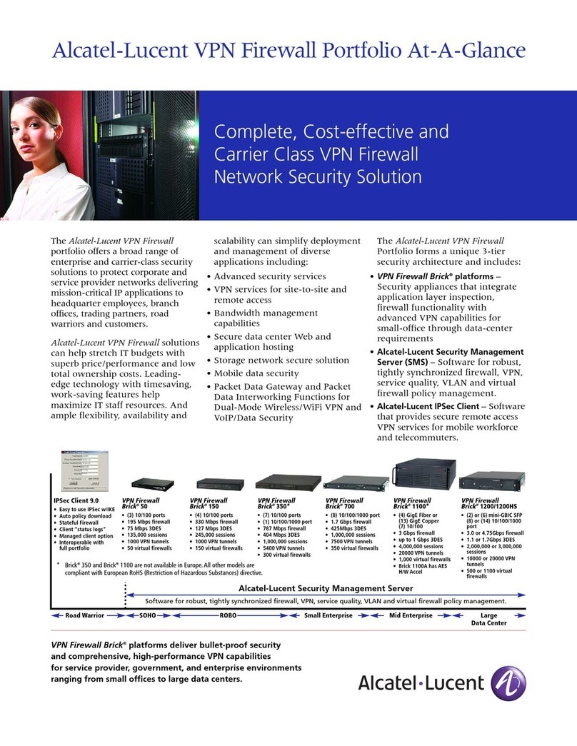 Alcatel-Lucent VPN Firewall Specification sheet