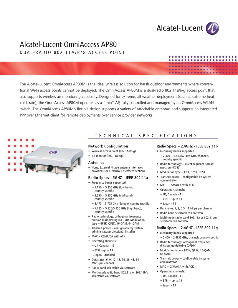 Alcatel-Lucent OmniAccess AP80 User manual