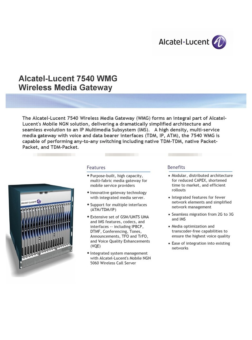 Alcatel-Lucent 7540 WMG User manual Alcatel-Lucent 7540 WMG User manual