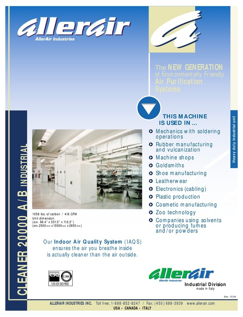 AllerAir Air Purifierification System AC-20000 A Specification sheet