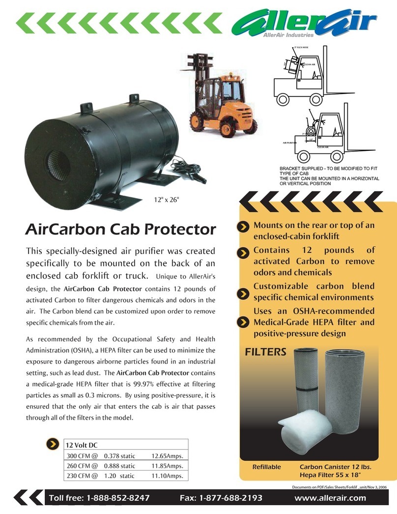AllerAir AirCarbon Cab Protector Specification sheet