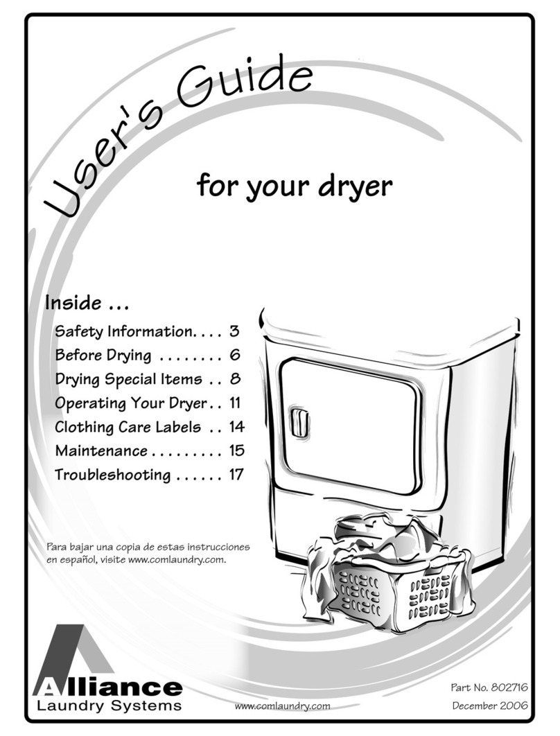 Alliance Laundry Systems DRY2024N user guide
