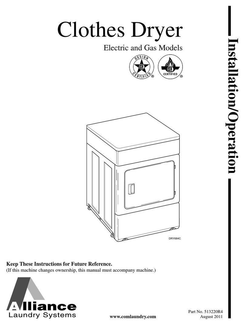 Alliance Laundry Systems DRY684C Installation & operation
