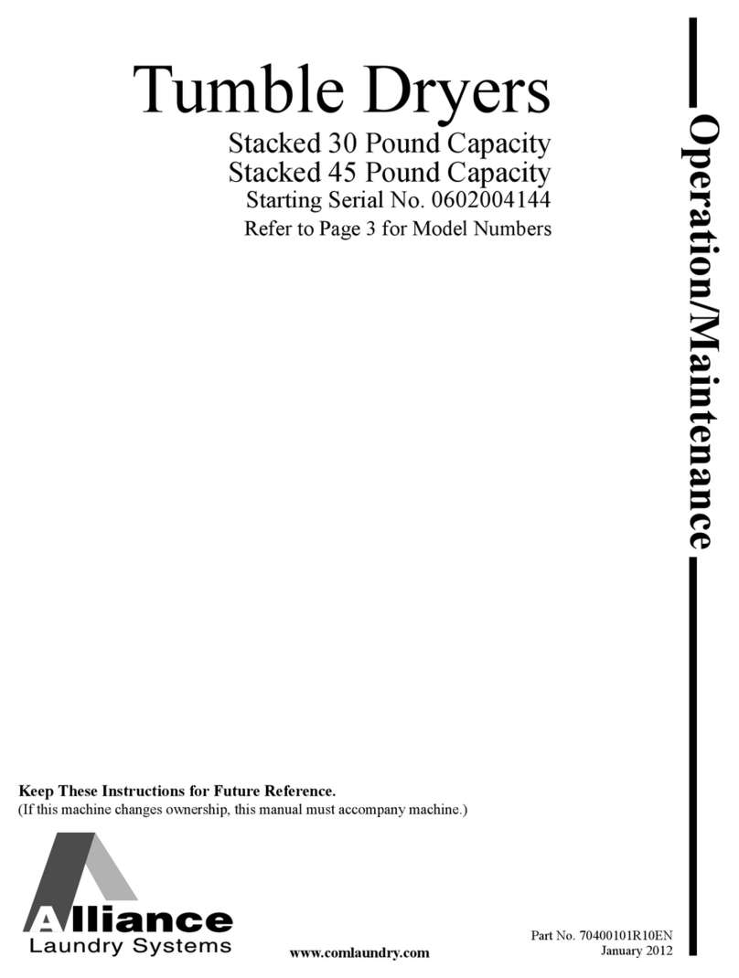 Alliance Laundry Systems 602004144 Troubleshooting guide