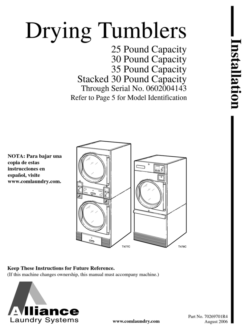 Alliance Laundry Systems 70269701R4 Installation