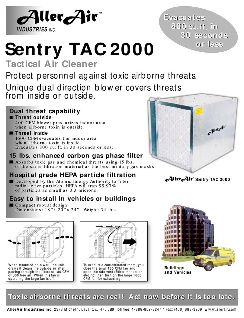 AllerAir Sentry TAC 2000 User manual