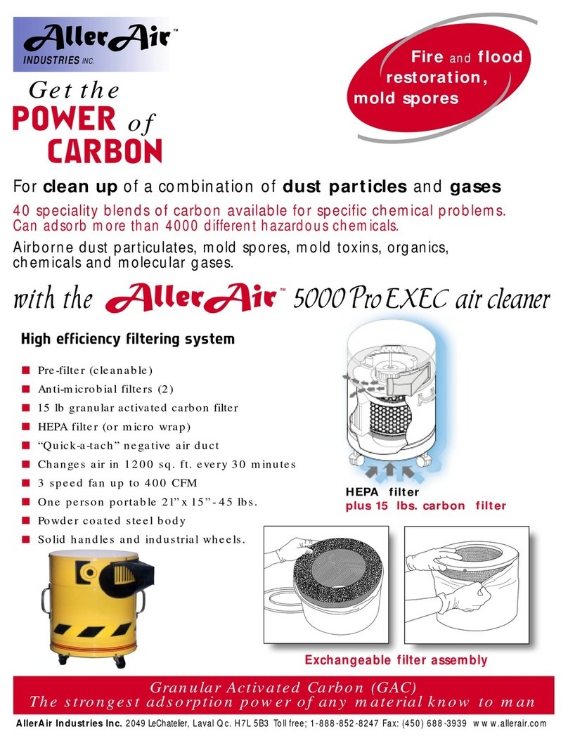 AllerAir EXEC- UV 5000 Pro Specification sheet