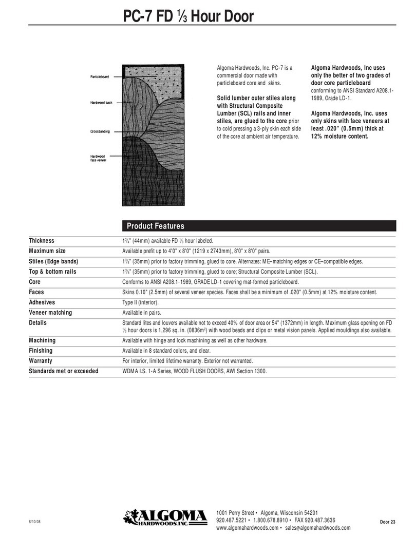 Algoma Hardwoods PC-7 FD User manual