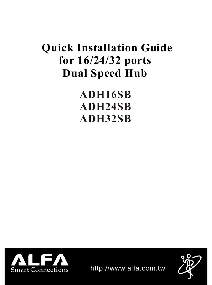 Alfa Network Dual Speed Hub ADH16SB Quick installation guide