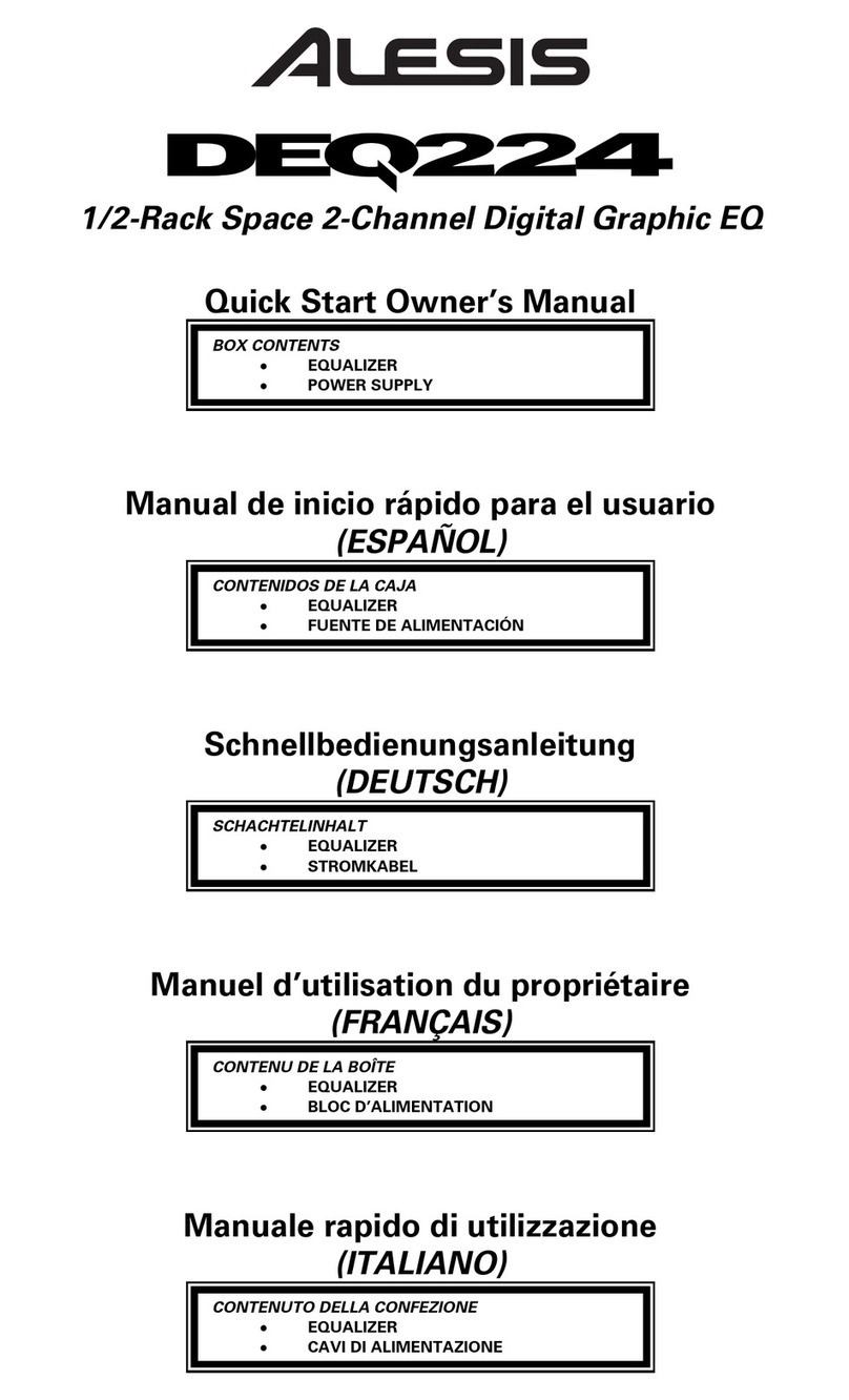 Alesis DEQ224 Quick start owner's manual
