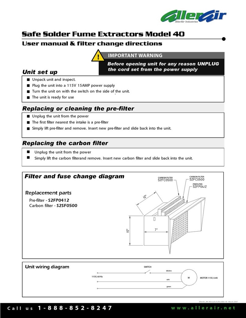 AllerAir 40 User manual & filter change directions