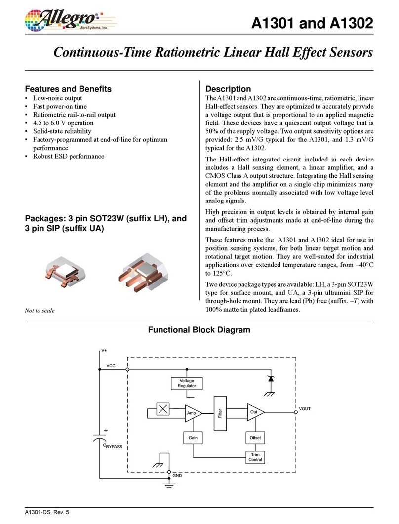 Allegro MicroSystems A1301 features and benefits