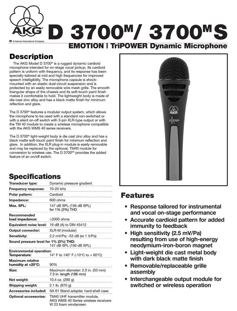 AKG D 3700 User manual