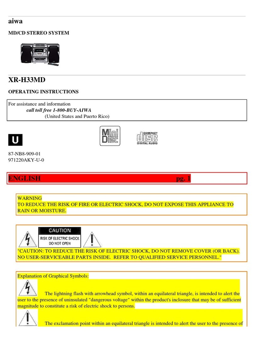 Aiwa XR-H33MD operating instructions
