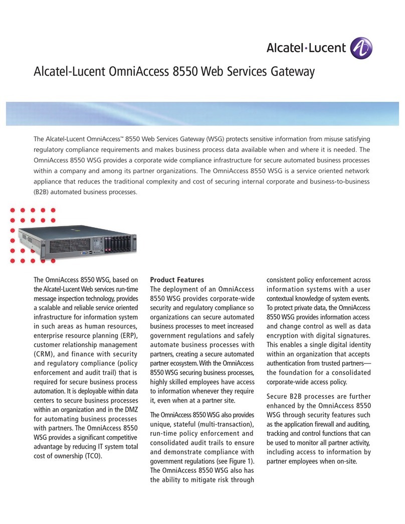 Alcatel-Lucent OmniAccess 8550 User manual