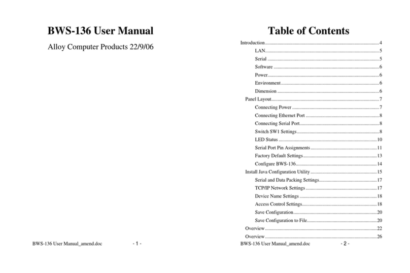 Alloy Network Device BWS-136 User manual