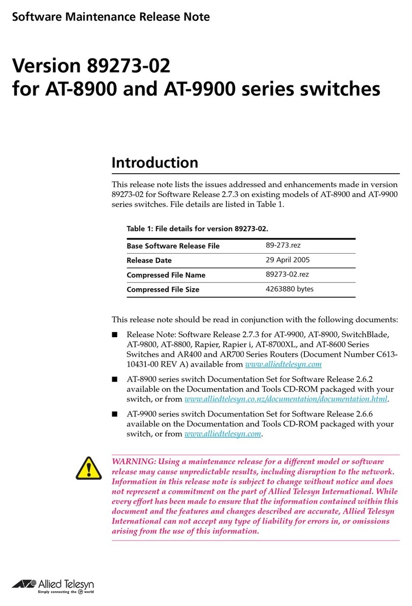 Allied Telesis Series Instruction Manual