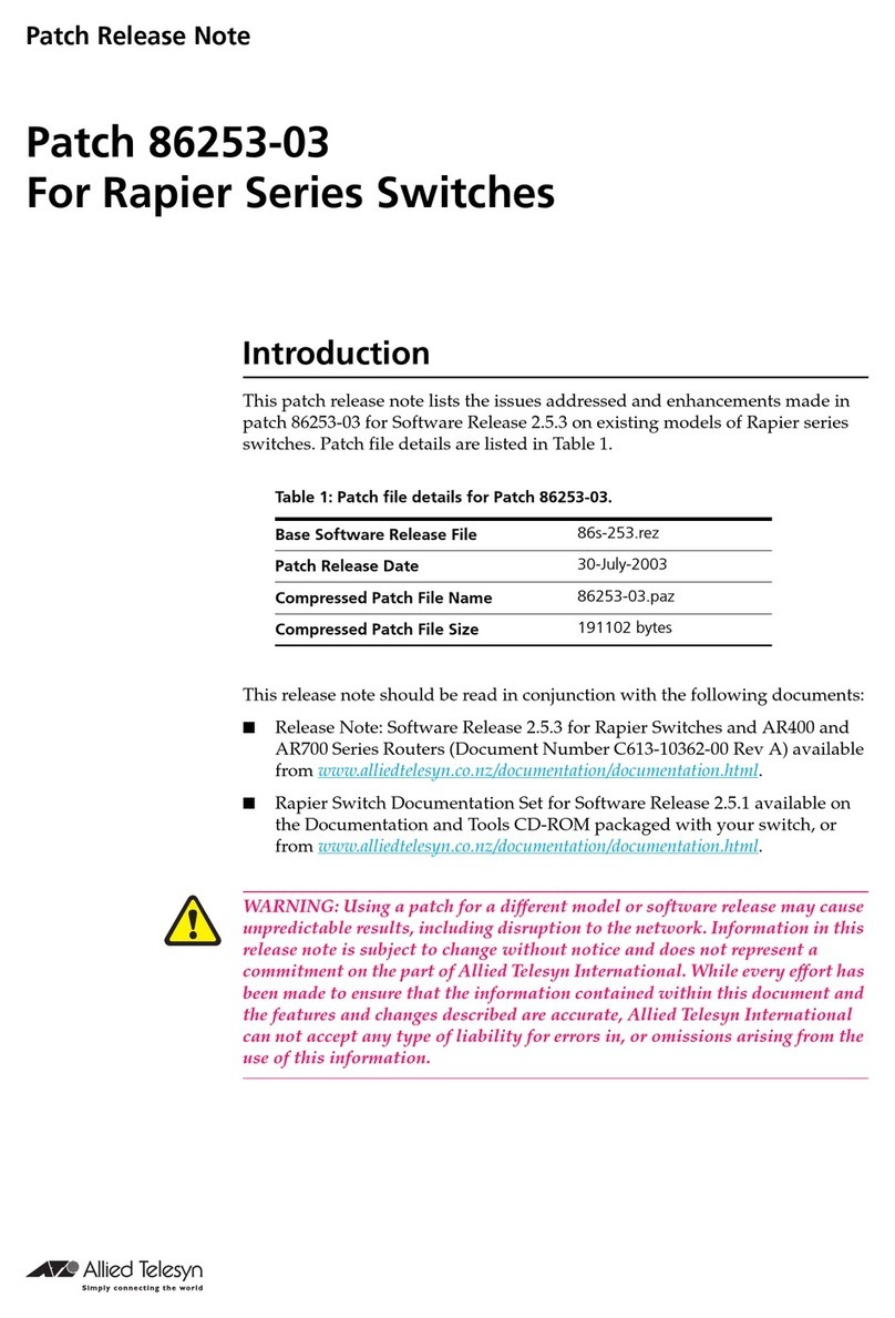 Allied Telesis Rapier Series release note