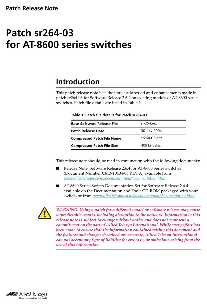 Allied Telesis AT-8600 Series Instruction Manual