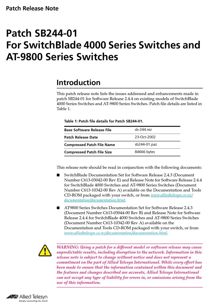 Allied Telesis Patch SB244-01 Instruction Manual