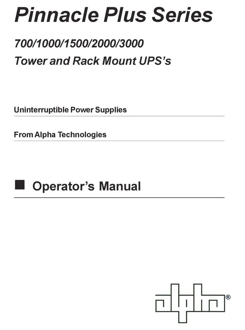 Alpha Technologies Sentra 1000 Operator's manual