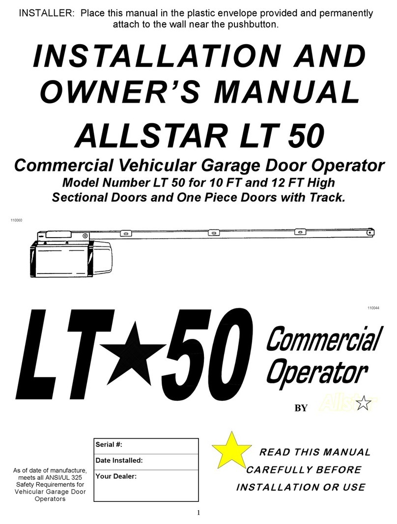 Allstar LT 50 Installation and owner's manual