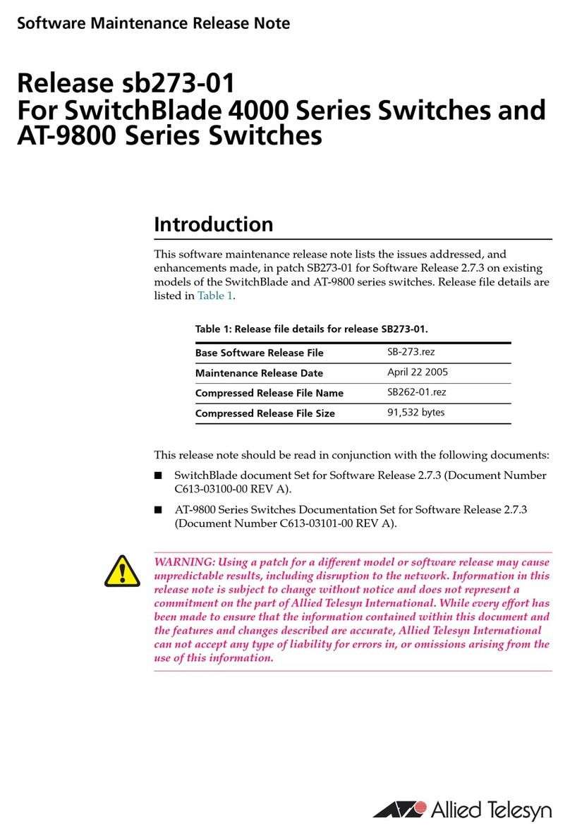 Allied Telesis AT-9800 Series Instruction Manual Allied Telesis AT-9800 Series Instruction Manual