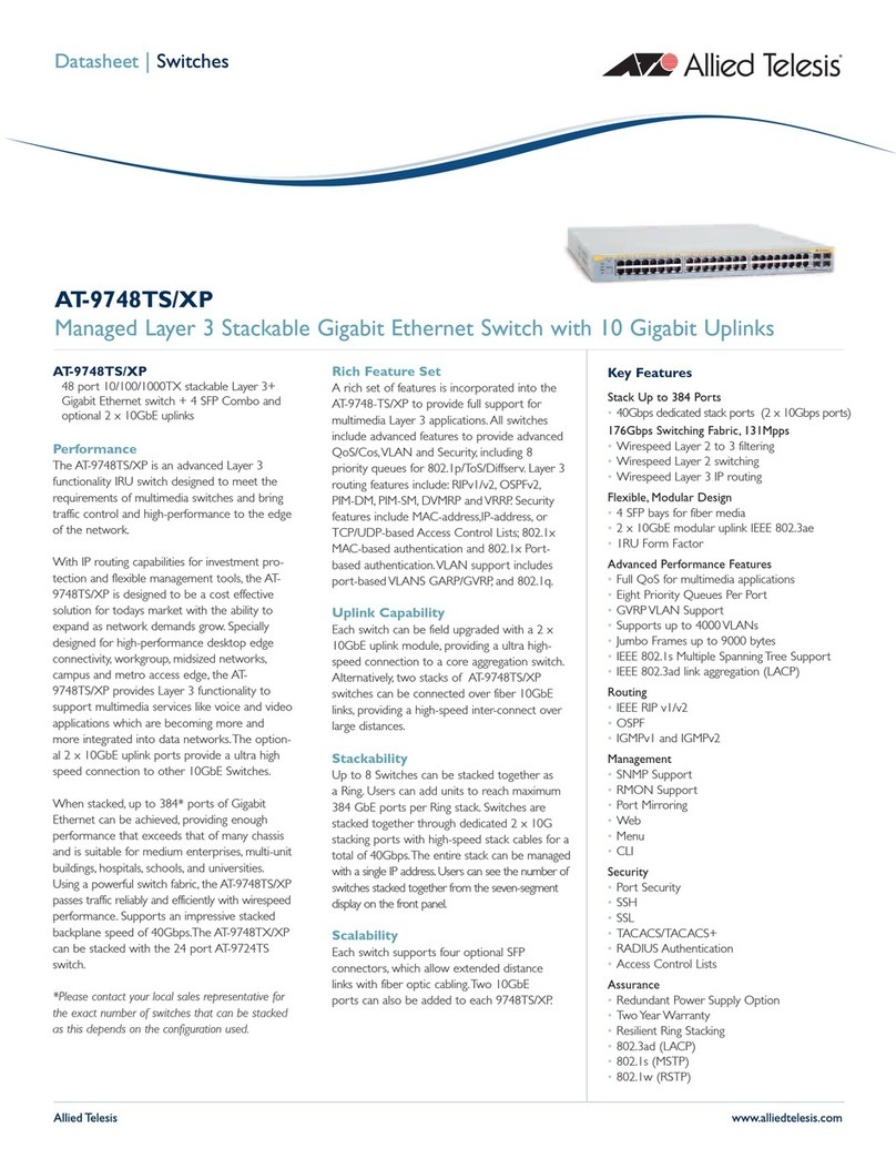 Allied Telesis AT 9748TS/XP  AT-9748TS/XP-20... User manual