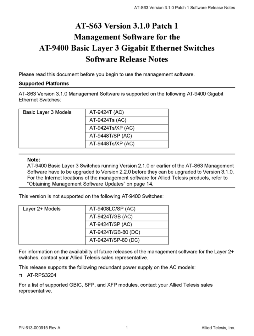 Allied Telesis Patch 1 AT-S63 Instruction Manual
