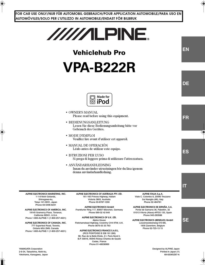 Alpine VPA-B222R owner's manual