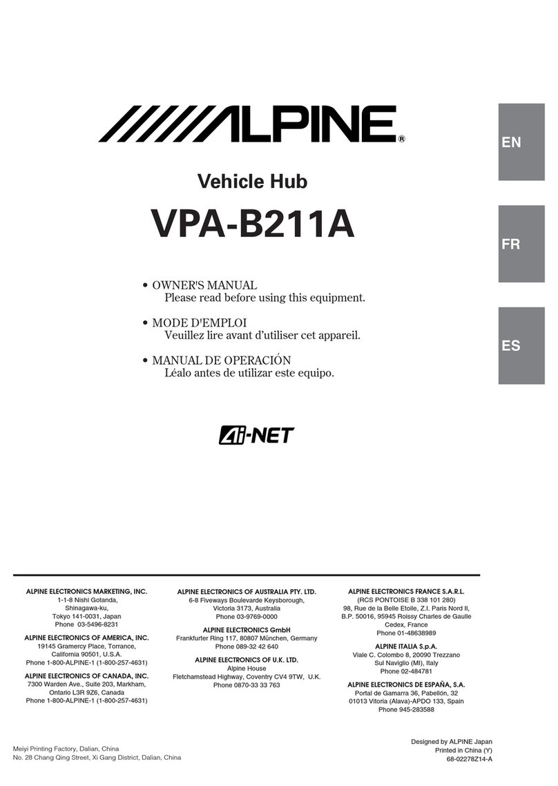 Alpine VPA-B211A owner's manual
