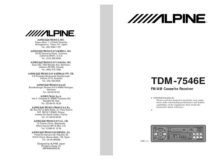 Alpine TDM-7546E owner's manual