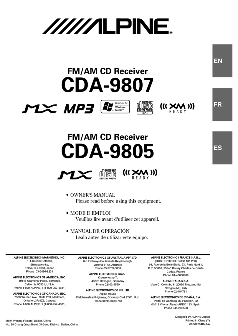 Alpine CDA-9807 User manual