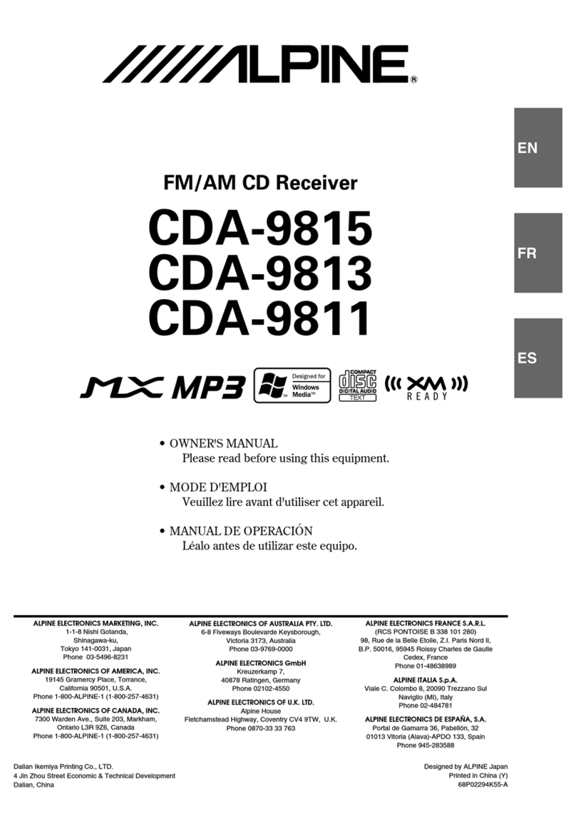 Alpine CDA-9811 owner's manual
