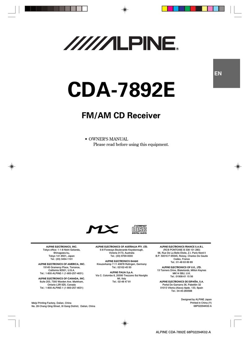 Alpine CDA-7892E User manual