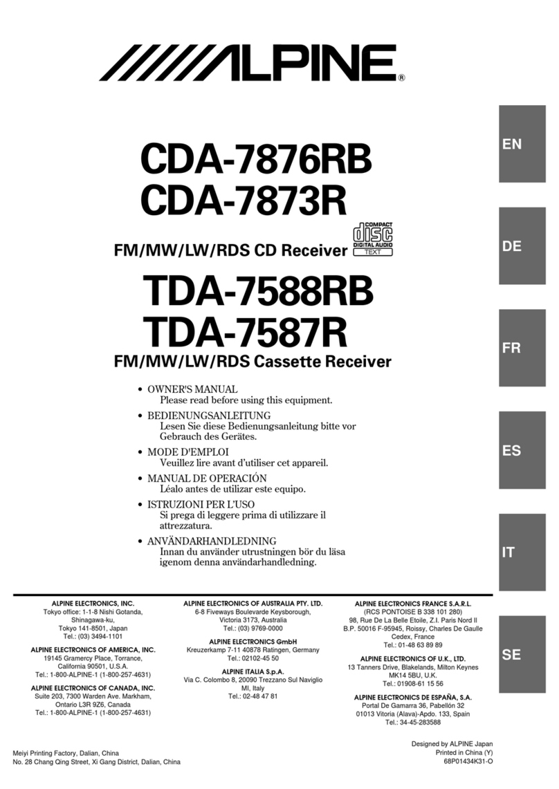 Alpine CDA-7873R owner's manual