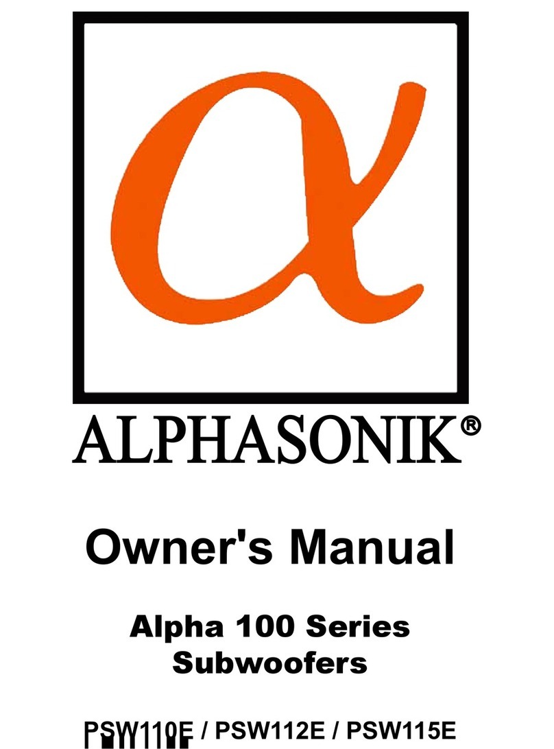 Alphasonik ALPHA 100 PSW110E owner's manual