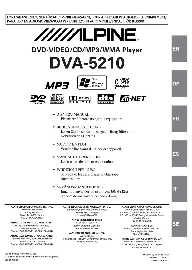 Alpine DVA-5210 owner's manual