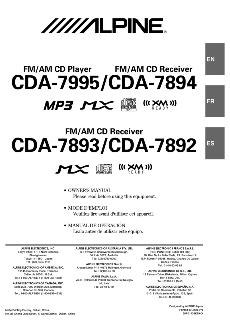 Alpine CDA-7892 owner's manual