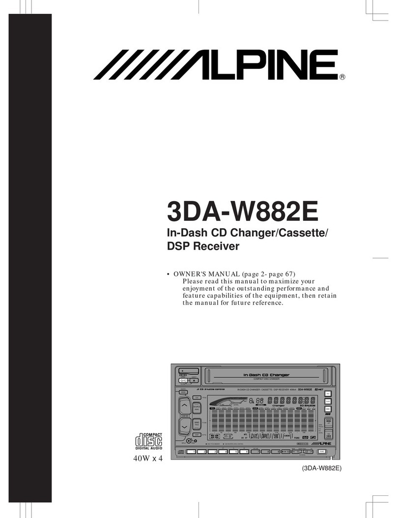 Alpine 3DA-W882E owner's manual