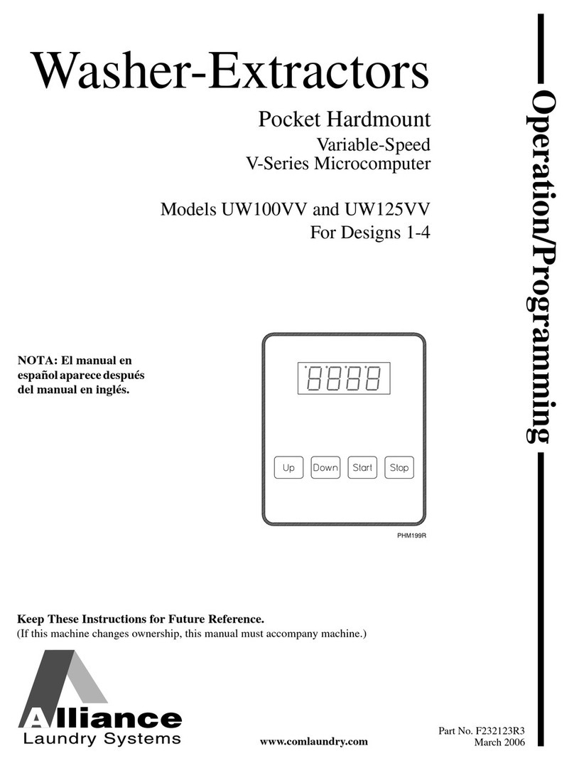 Alliance Laundry Systems UW100VV Series User manual