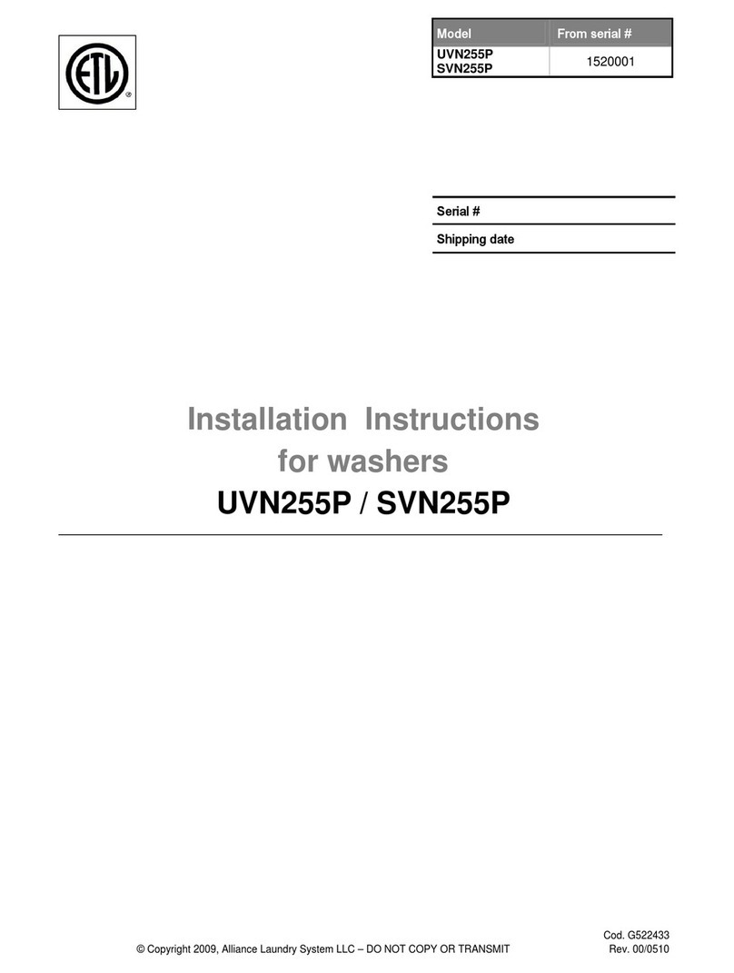 Alliance Laundry Systems SVN255P User manual