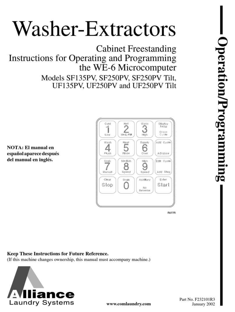 Alliance Laundry Systems SF135PV User manual