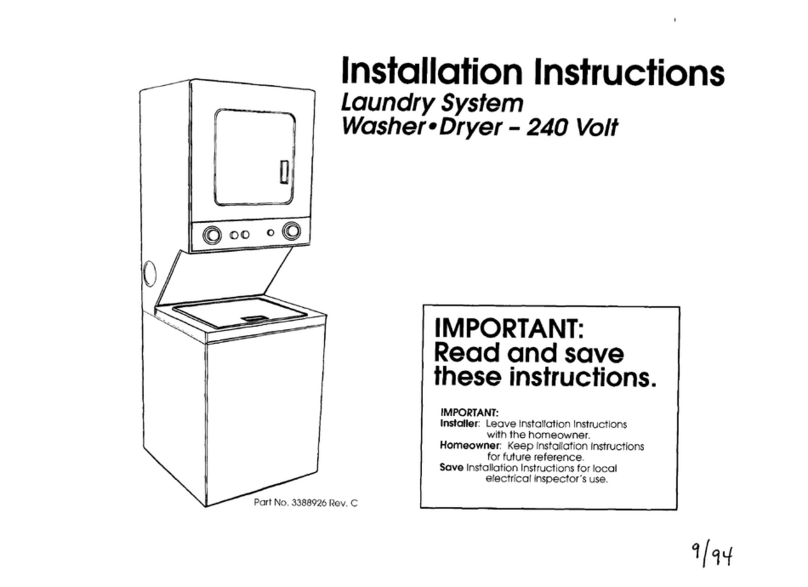 Inglis Washer-Dryer installation instructions